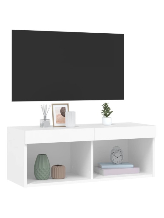 TV skříňka s LED osvětlením bílá 80 x 30 x 30 cm
