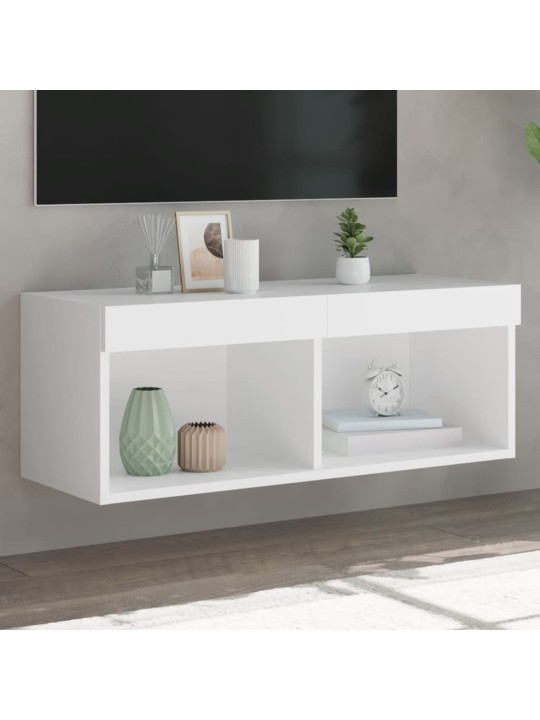 TV skříňka s LED osvětlením bílá 80 x 30 x 30 cm
