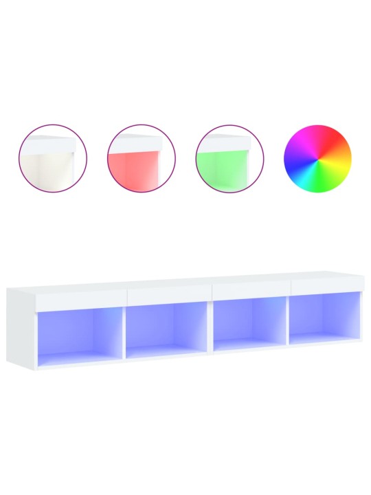 TV skříňky s LED osvětlením 2 ks bílé 80 x 30 x 30 cm