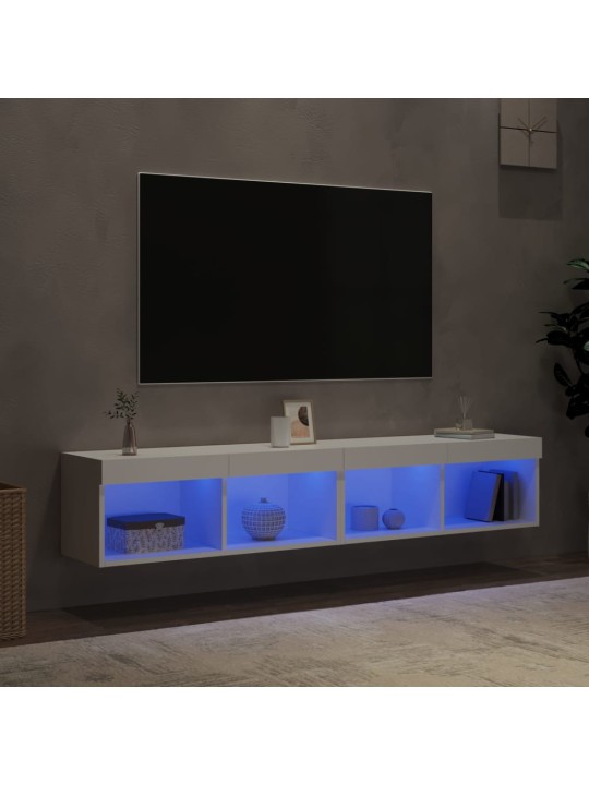 TV skříňky s LED osvětlením 2 ks bílé 80 x 30 x 30 cm