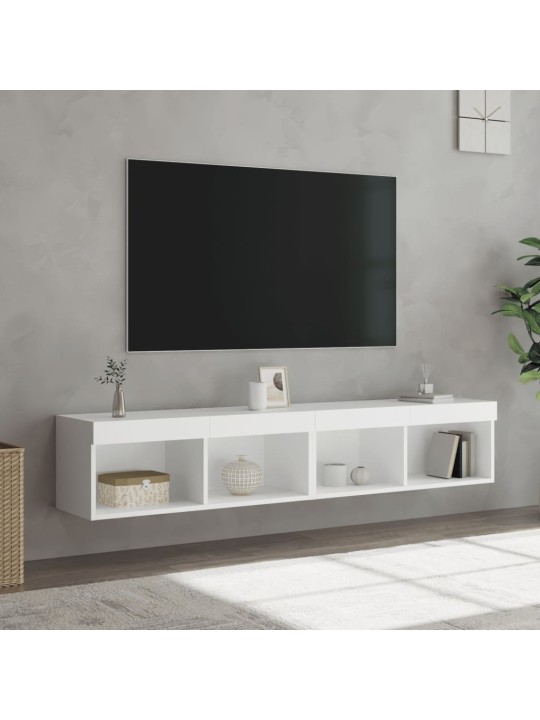 TV skříňky s LED osvětlením 2 ks bílé 80 x 30 x 30 cm