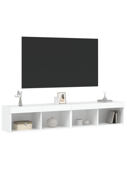 TV skříňky s LED osvětlením 2 ks bílé 80 x 30 x 30 cm
