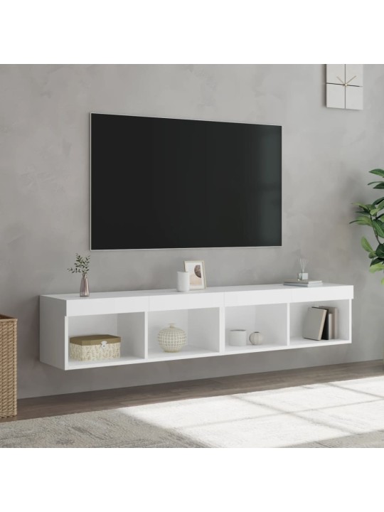 TV skříňky s LED osvětlením 2 ks bílé 80 x 30 x 30 cm