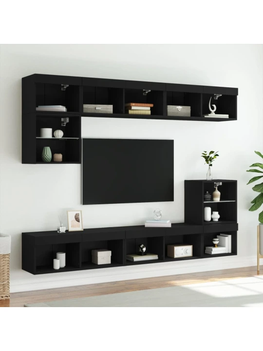 TV skříňka s LED osvětlením černá 80 x 30 x 30 cm