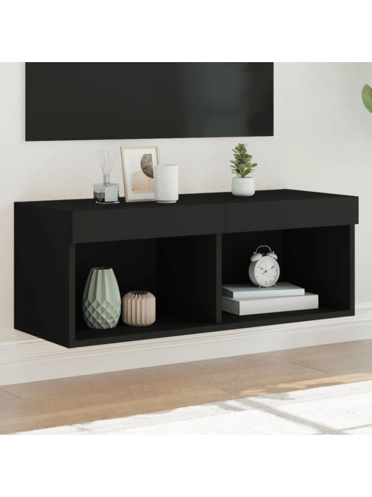 TV skříňka s LED osvětlením černá 80 x 30 x 30 cm