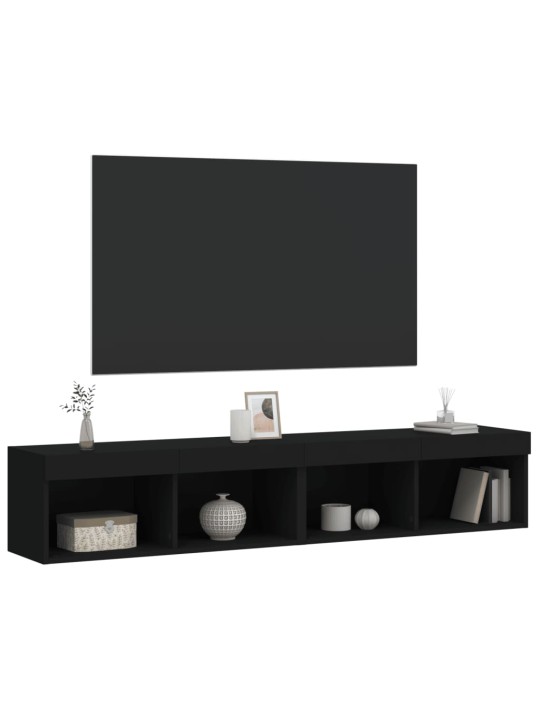 TV skříňky s LED osvětlením 2 ks černé 80 x 30 x 30 cm