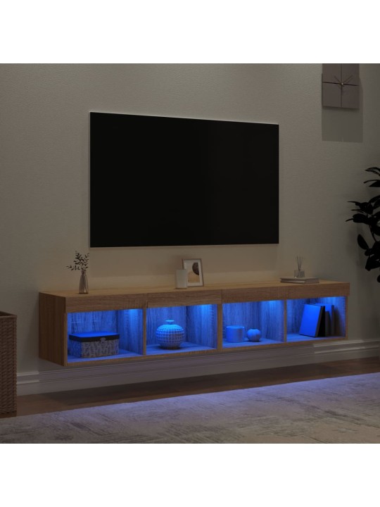 TV skříňky s LED osvětlením 2 ks dub sonoma 80 x 30 x 30 cm