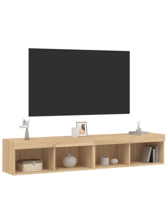 TV skříňky s LED osvětlením 2 ks dub sonoma 80 x 30 x 30 cm