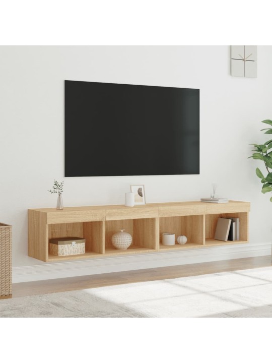 TV skříňky s LED osvětlením 2 ks dub sonoma 80 x 30 x 30 cm