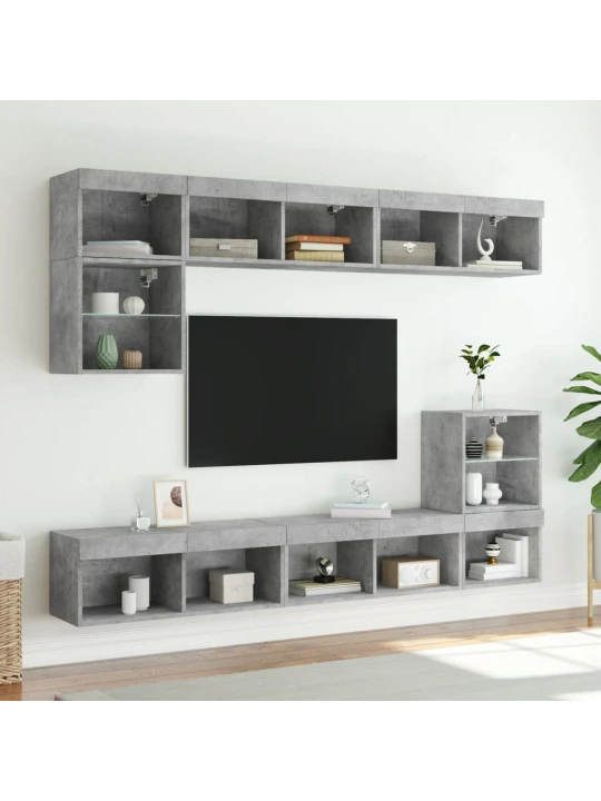 TV skříňka s LED osvětlením betonově šedá 80 x 30 x 30 cm