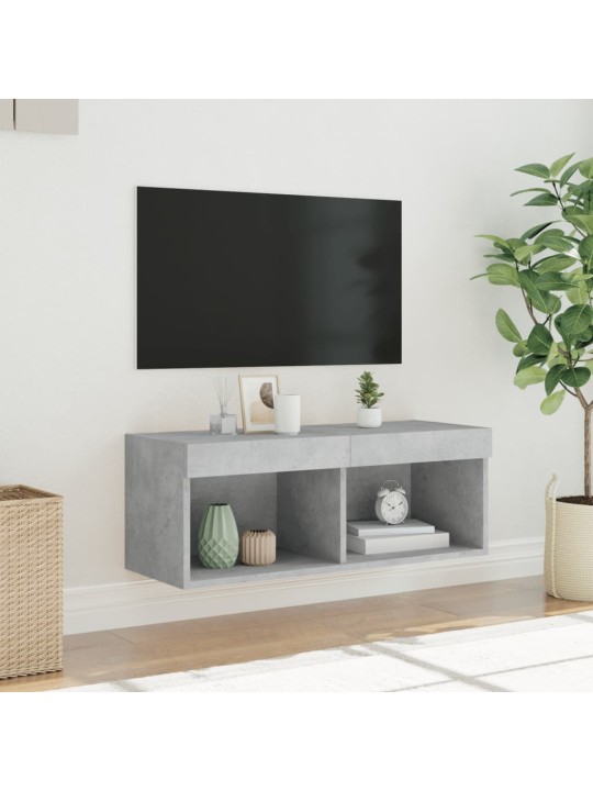 TV skříňka s LED osvětlením betonově šedá 80 x 30 x 30 cm