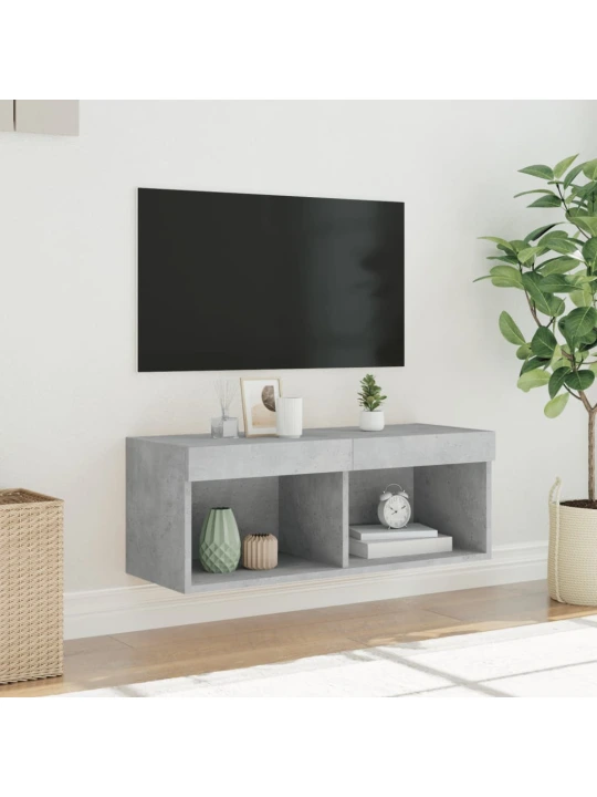TV skříňka s LED osvětlením betonově šedá 80 x 30 x 30 cm