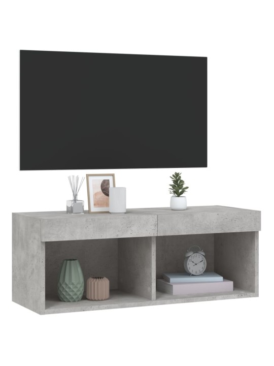 TV skříňka s LED osvětlením betonově šedá 80 x 30 x 30 cm