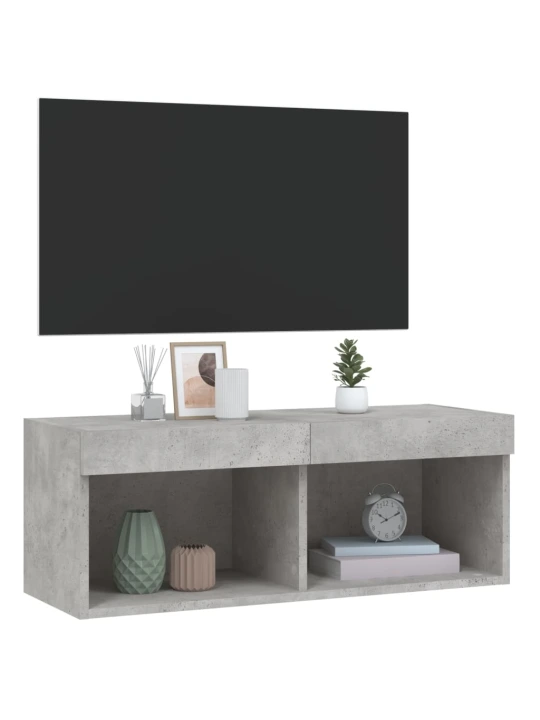 TV skříňka s LED osvětlením betonově šedá 80 x 30 x 30 cm