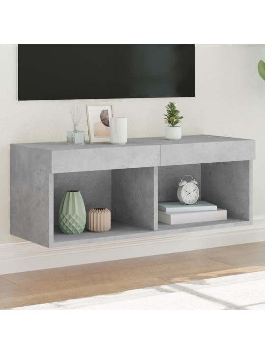 TV skříňka s LED osvětlením betonově šedá 80 x 30 x 30 cm