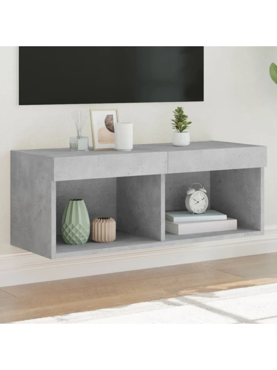 TV skříňka s LED osvětlením betonově šedá 80 x 30 x 30 cm