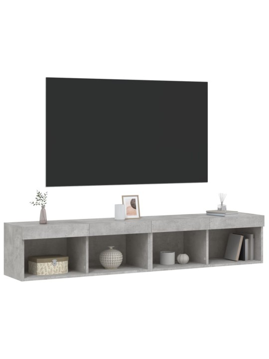 TV skříňky s LED osvětlením 2 ks betonově šedé 80 x 30 x 30 cm