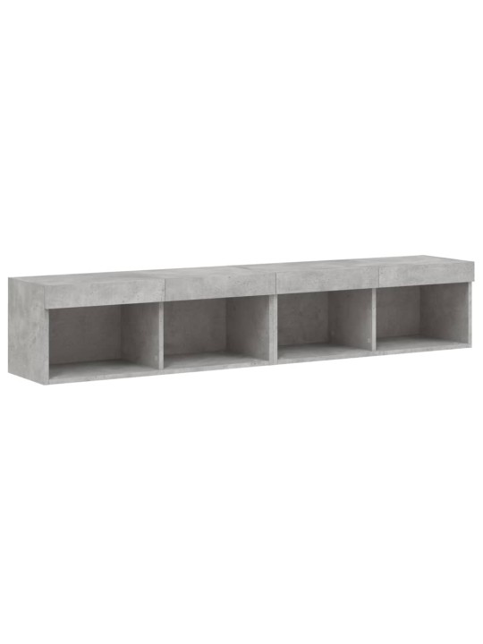 TV skříňky s LED osvětlením 2 ks betonově šedé 80 x 30 x 30 cm