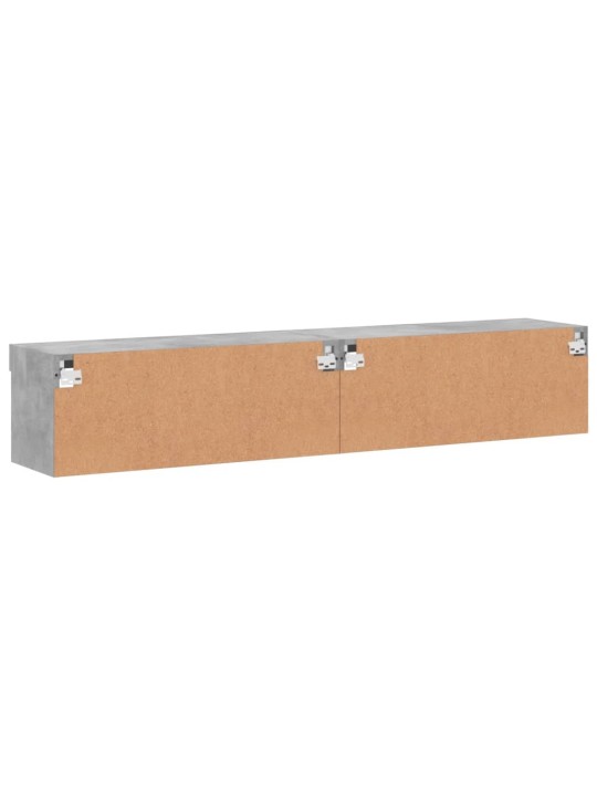 TV skříňky s LED osvětlením 2 ks betonově šedé 80 x 30 x 30 cm