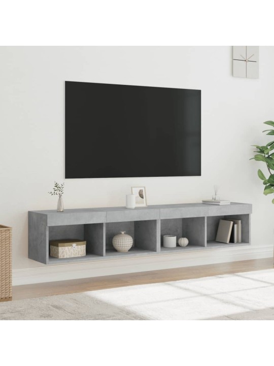 TV skříňky s LED osvětlením 2 ks betonově šedé 80 x 30 x 30 cm