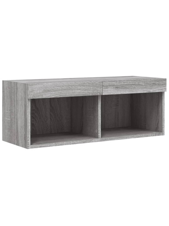 TV skříňka s LED osvětlením šedá sonoma 80 x 30 x 30 cm
