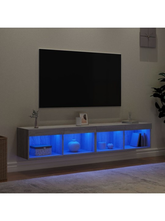 TV skříňky s LED osvětlením 2 ks šedé sonoma 80 x 30 x 30 cm
