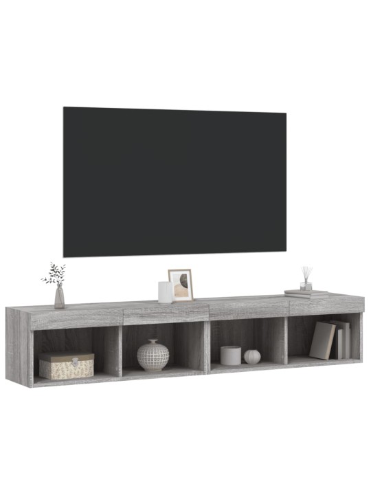 TV skříňky s LED osvětlením 2 ks šedé sonoma 80 x 30 x 30 cm
