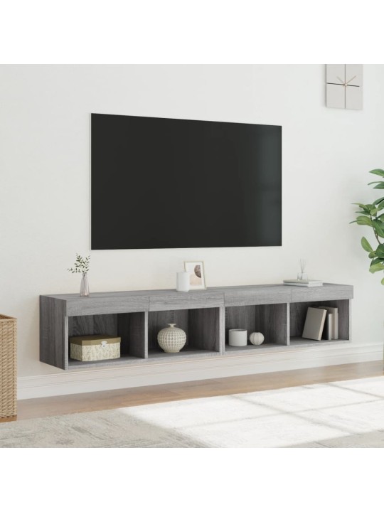 TV skříňky s LED osvětlením 2 ks šedé sonoma 80 x 30 x 30 cm