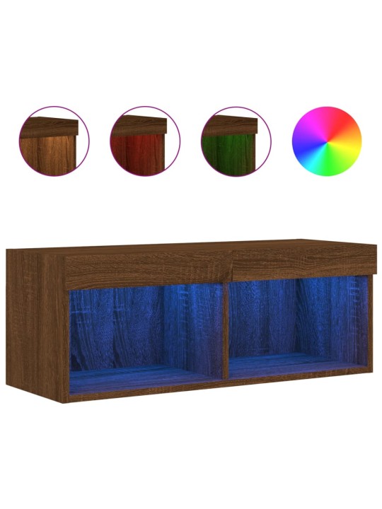 TV skříňka s LED osvětlením hnědý dub 80 x 30 x 30 cm
