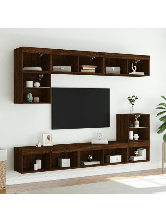 TV skříňka s LED osvětlením hnědý dub 80 x 30 x 30 cm