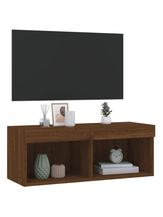 TV skříňka s LED osvětlením hnědý dub 80 x 30 x 30 cm