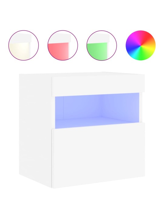 Nástěnná TV skříňka s LED osvětlením bílá 40 x 30 x 40 cm