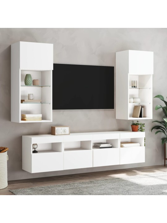 Nástěnná TV skříňka s LED osvětlením bílá 40 x 30 x 40 cm