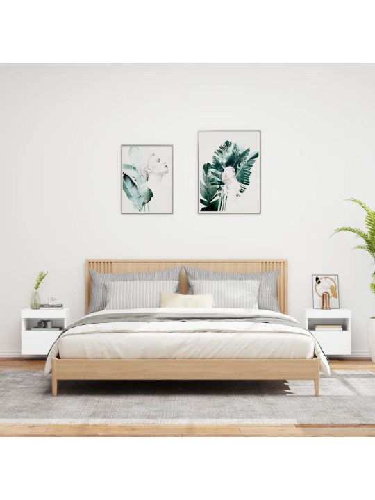 Nástěnné TV skříňky s LED osvětlením 2 ks bílé 40 x 30 x 40 cm
