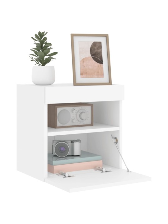 Nástěnné TV skříňky s LED osvětlením 2 ks bílé 40 x 30 x 40 cm