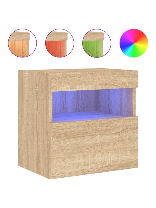 Nástěnná TV skříňka s LED osvětlením dub sonoma 40 x 30 x 40 cm