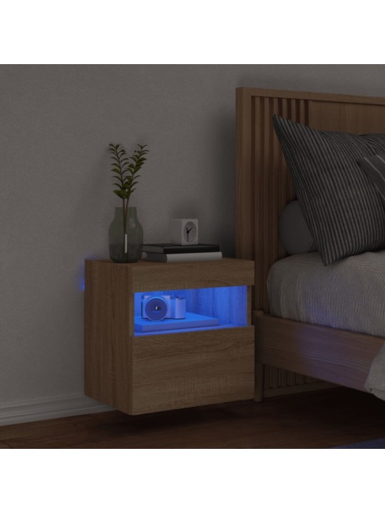 Nástěnná TV skříňka s LED osvětlením dub sonoma 40 x 30 x 40 cm