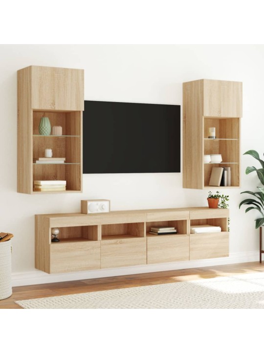 Nástěnná TV skříňka s LED osvětlením dub sonoma 40 x 30 x 40 cm