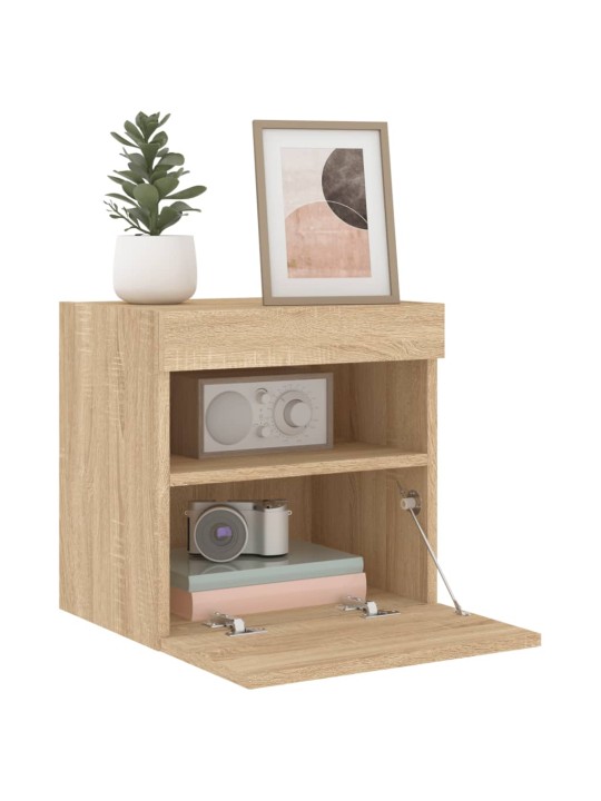 Nástěnná TV skříňka s LED osvětlením dub sonoma 40 x 30 x 40 cm