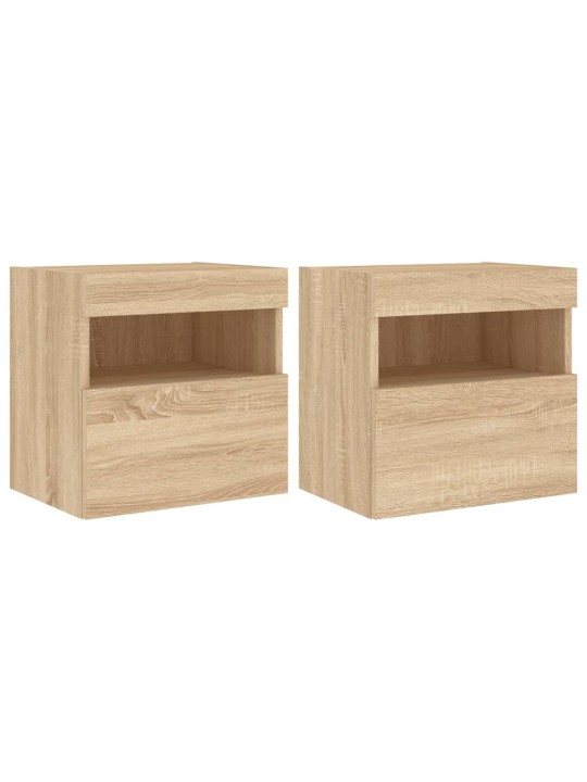 Nástěnné TV skříňky s LED osvětlením 2 ks dub sonoma 40x30x40cm