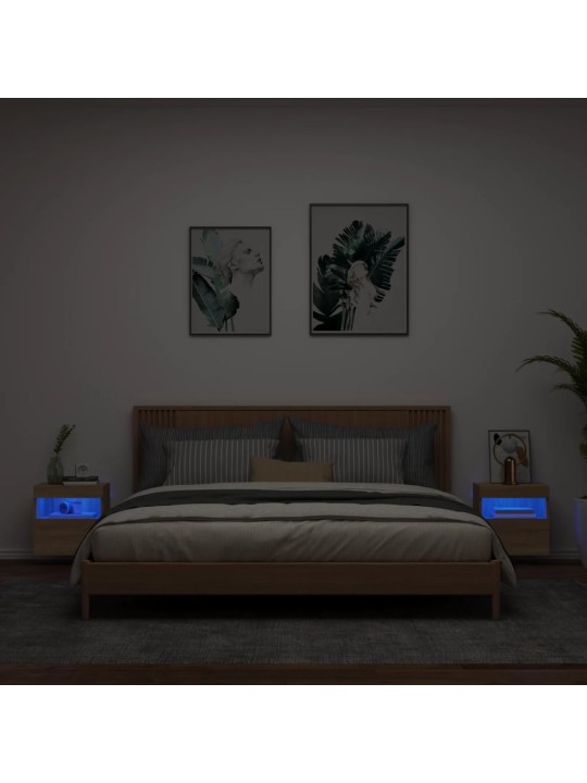 Nástěnné TV skříňky s LED osvětlením 2 ks dub sonoma 40x30x40cm
