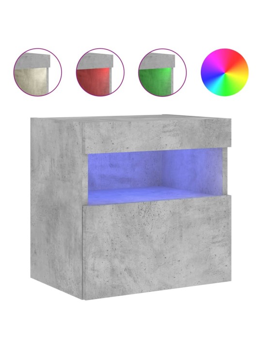 Nástěnná TV skříňka s LED osvětlením betonově šedá 40x30x40 cm