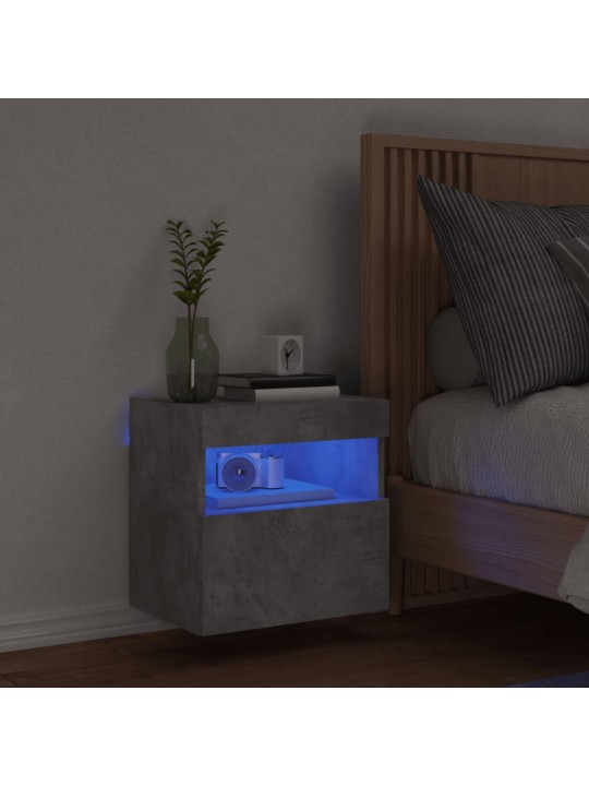 Nástěnná TV skříňka s LED osvětlením betonově šedá 40x30x40 cm