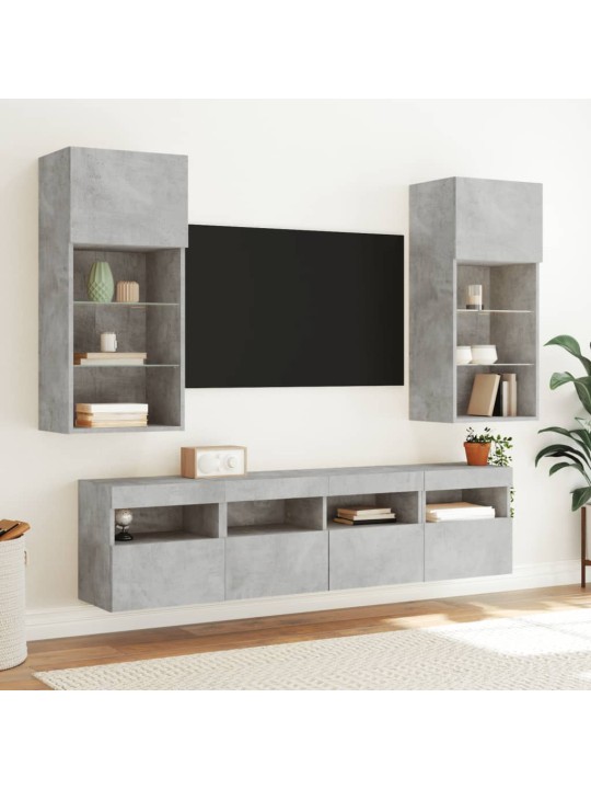 Nástěnná TV skříňka s LED osvětlením betonově šedá 40x30x40 cm