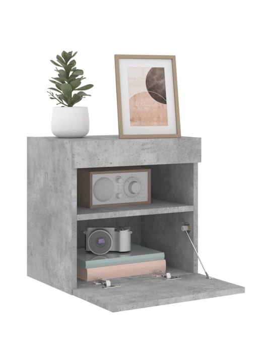 Nástěnná TV skříňka s LED osvětlením betonově šedá 40x30x40 cm