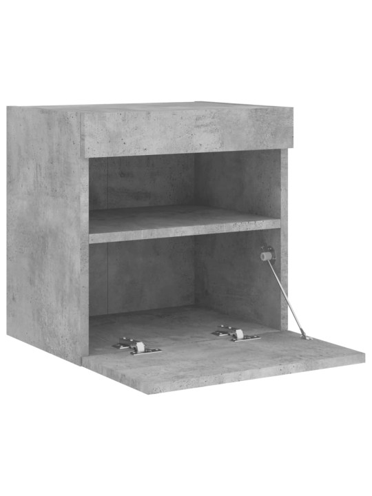 Nástěnná TV skříňka s LED osvětlením betonově šedá 40x30x40 cm