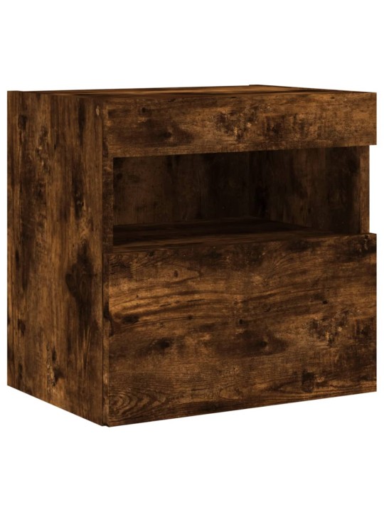 Nástěnná TV skříňka s LED osvětlením kouřový dub 40x30x40 cm