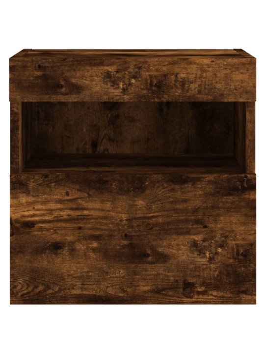Nástěnná TV skříňka s LED osvětlením kouřový dub 40x30x40 cm
