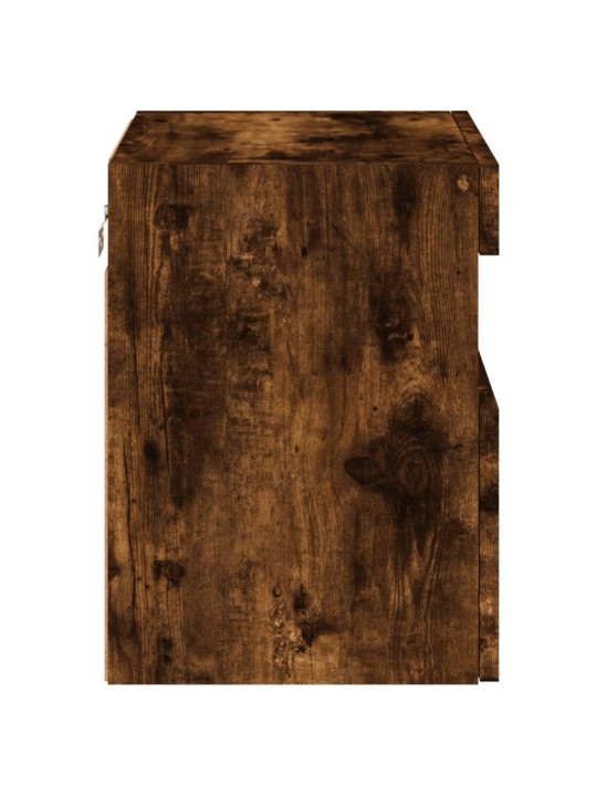 Nástěnná TV skříňka s LED osvětlením kouřový dub 40x30x40 cm