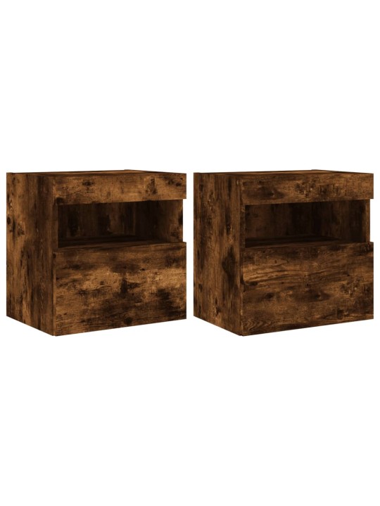 Nástěnné TV skříňky s LED 2 ks kouřový dub 40 x 30 x 40 cm